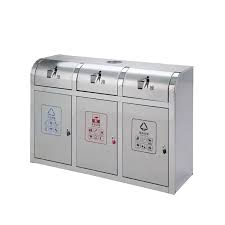 thùng rác inox 3 ngăn nắp lật