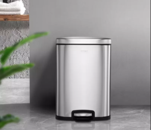 thùng rác inox vuông đạp chân 15 lít