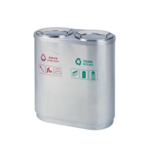 thùng rác inox tròn 2 ngăn