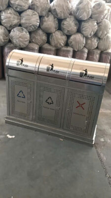 thùng rác 3 ngăn inox DA99