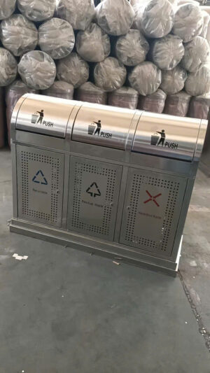 thùng rác 3 ngăn inox DA99