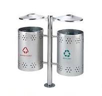 thùng rác inox treo đôi ngoài trời A58-Q