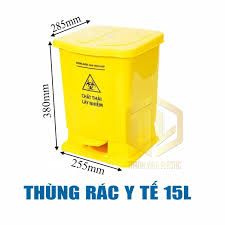 Thùng rác y tế 15 lít màu vàng 4 y2