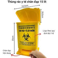 Thùng rác y tế 15 lít màu vàng 3 y4