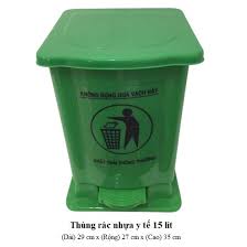 Thùng rác y tế 15 lít màu xanh 3 y9